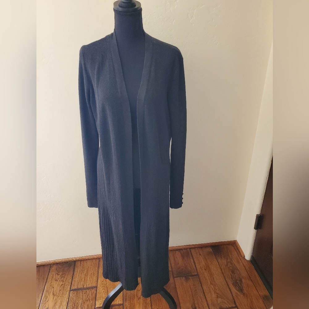 White House Black Market Charcoal Grey Duster